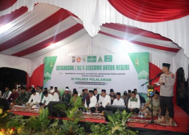 Gandeng JATMAN Riau dan GP Ansor, Polres Pelalawan Gelar Istighotsah untuk Keselamatan Bangsa
